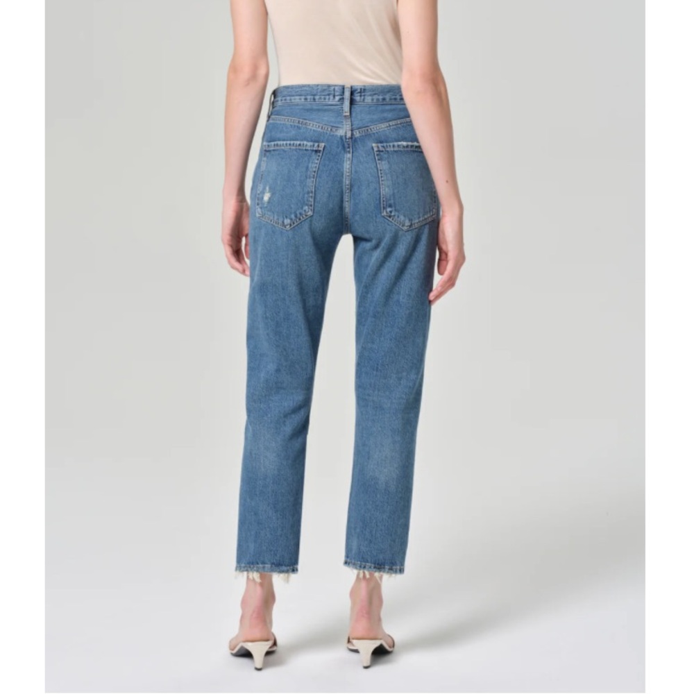 Agolde Riley High Rise Crop Denim Women’s Size 29 Frayed Hem NWOT - Picture 2 of 11